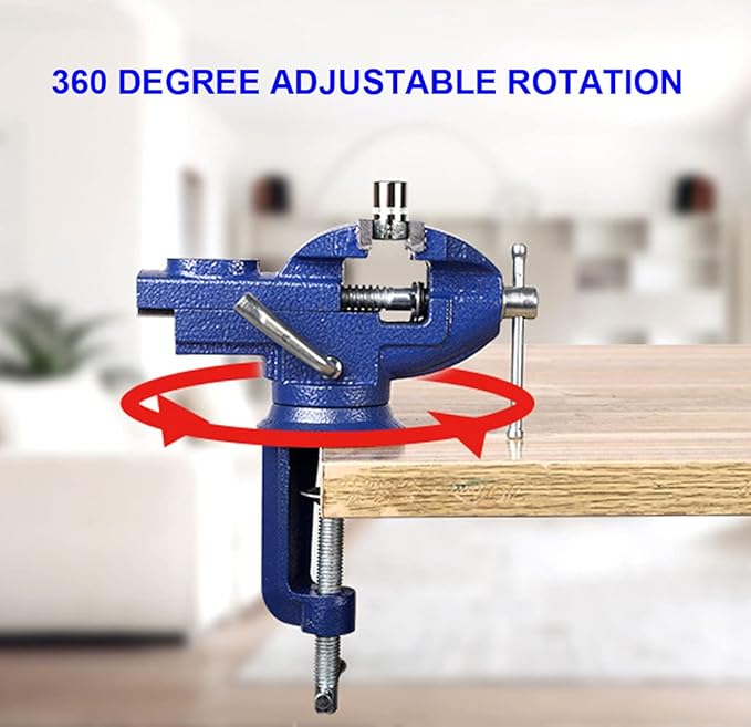 Mini Table Clamp Small Bench Vice New upgraded cast iron manufacturing Jewelers Hobby Clamps Craft Repair Tool Portable Work Bench Vise (mini) (3 INCH)