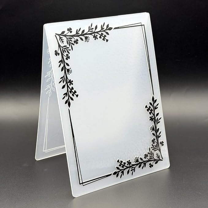 3D Plastic Embossing Folder TemplateFloral Vine Border Texture 5x7 Inch - Image 7