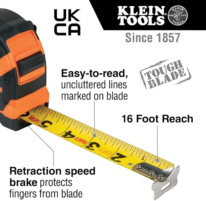 Klein Tools 9125 Tape Measure, Heavy-Duty Measuring Tape - Image 2