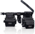 RISING STAR WEARS PURE BLACK LEATHER TOOL BELT POUCH PERFECT FOR CARPENTERS, PLUMBERS, ELECTRICIANS, GARDENERS AND CONSTRUCTION WORKERS MULTIPURPOSE 18 POCKETS POUCH WITH FRAMING TOOL BAGS