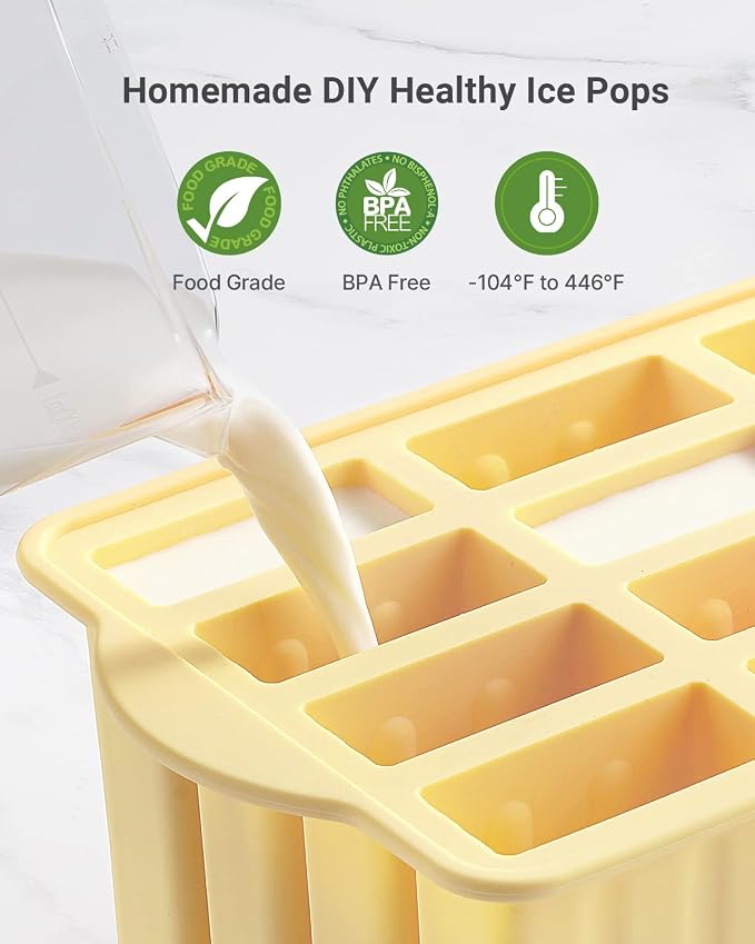 Popsicles Molds, MEETRUE 12 Pieces Silicone Popsicle Molds Easy-Release - Image 2