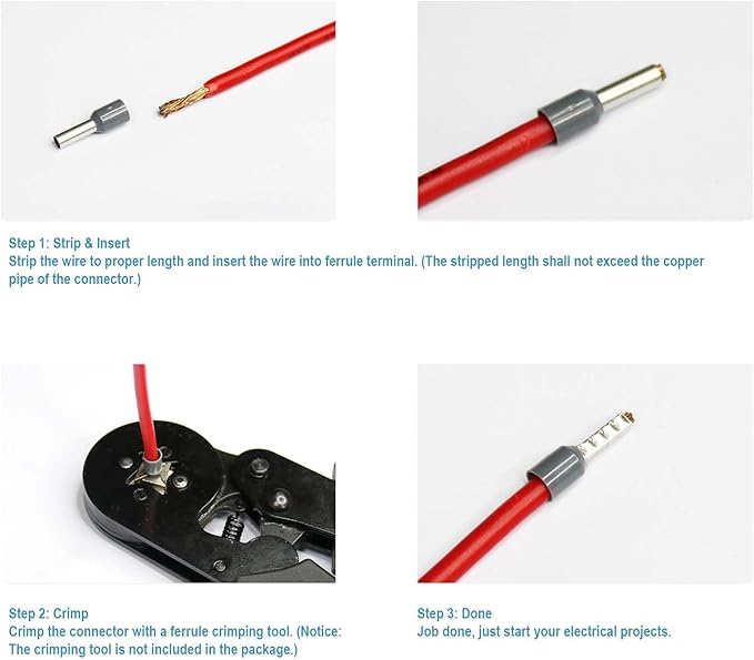 Fidioto 1200pcs Wire Ferrules Terminals Kit, AWG 22-8 Terminal Connector Wire Insulated Cord Pin Ends Terminals for Electric, Industrial, Power Control System, etc.