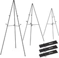 Nicpro Folding Easels for Display, 3 Pack 63 Inch Metal Floor Easel Stand by Nicpro