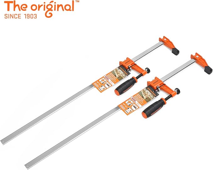 Jorgensen 2-pack Medium Duty Steel Bar Clamp Set with 600 lbs Load limit, 24-inch