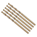 Drill Bit, 2mm Cutting Diameter, 4341 HSS Gold and Black 118° Cutting Angle Number Jobber Bits - (Applications: for Drilling Soft Metal Plastic Wood), 5-Pieces