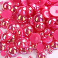 1000PCS Mixed Sizes 3/4/5/6/8/10mm Flatback Half Round Pearls Gems by Unknown