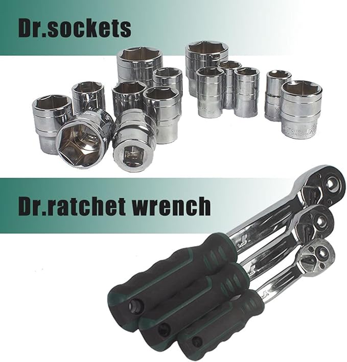 150 PCS Mechanical Tool Socket Set With Case Professional Automotive Repairing Auto Vehicle Maintenance Tool Kit Ratchet Spanner Wrench Socket Set