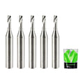 O Flute Upcut Spiral Router Bits 1/4 Inch Shank 1/8 Inch Cutting Dia. Carbide Single Flute CNC Router Bits, Ideal for Aluminum, Plastic, Acrylic, Wood, MDF and PVC (5PCS)