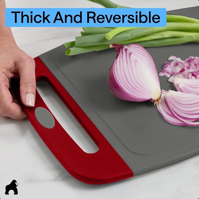 GORILLA GRIP BPA-Free Reversible Kitchen Cutting Board Set of 3, US Designed - Image 7