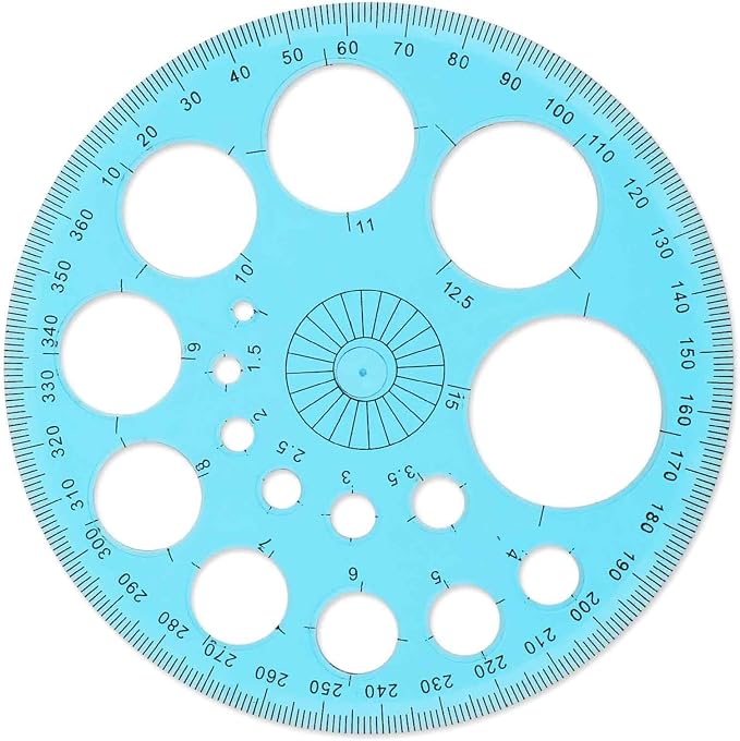 Circle Template for Drawing, Plastic Circle Stencil Geometric Circle Ruler for by ZEYIYER