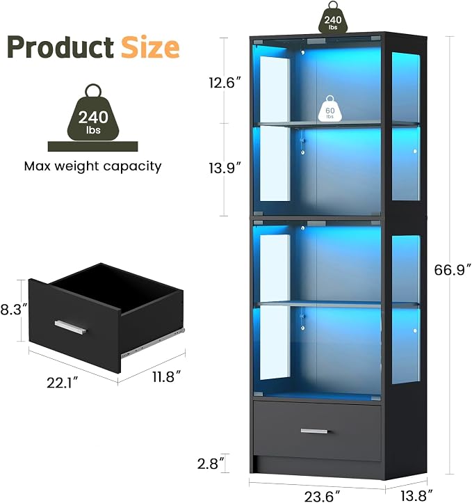 Lamtor 67" Display Cabinet - Image 2