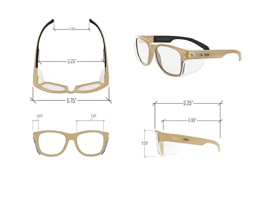 MAGID Y50 Safety Glasses for Construction | Coyote Tan Frame — 1 Pair, ANSI - Image 4