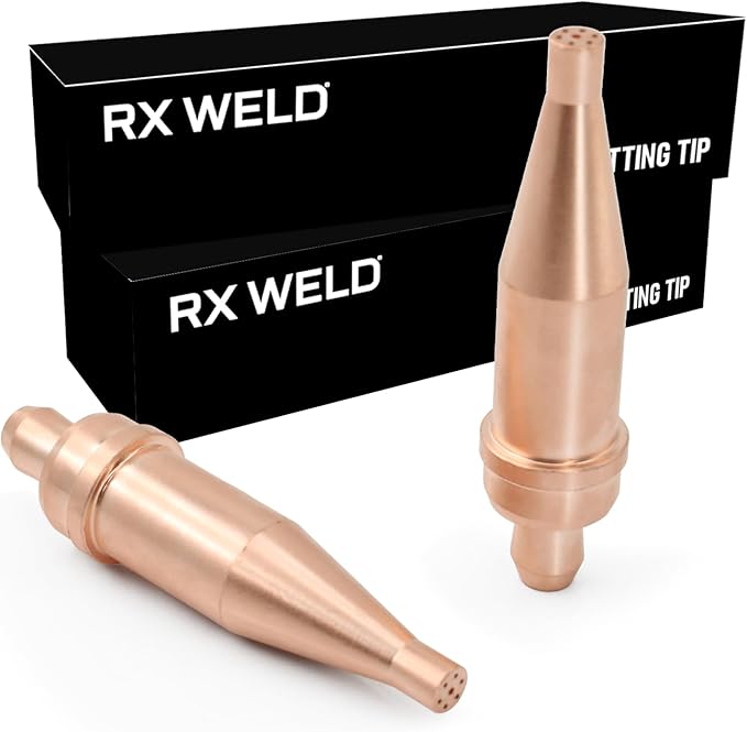 RX WELD 0-1-101 Acetylene Cutting Torch Tips, Fit V-Style Heavy Duty Torch - Pack of 2