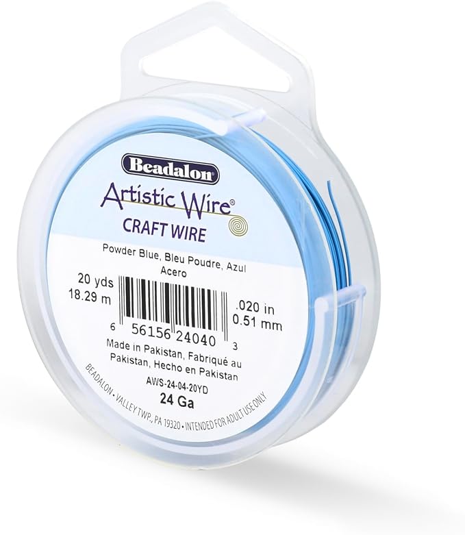 Artistic Wire, 24 Gauge Tarnish Resistant Colored Copper Craft Wire, Powder Blue by Unknown