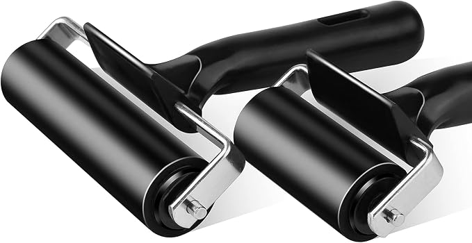 2Pcs Rubber Roller Brayer Rollers Hard Rubber 4 and 2.2 Inch - Image 3