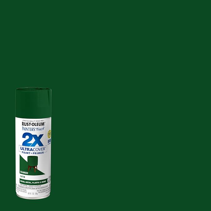 Rust-Oleum Painter's Touch 2X Ultra Cover Spray Paint, Satin Seaweed | Indoor - Image 2