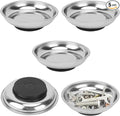 5 PCS 6 Inch Round Magnetic Parts Trays, Stainless steel 6 Inch Magnetic Tray, Magnetic Parts Tray, by GENHAKON