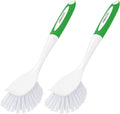 Amazer Dish Brush with Handle, 2 Pack Kitchen Scrub Brushes with Built-in by Amazer