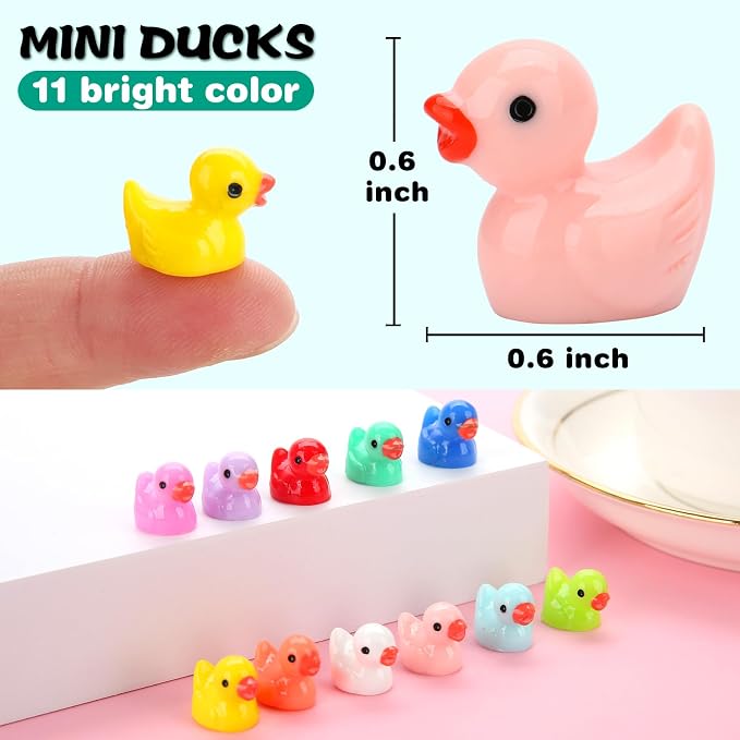 GWAHSA 240pcs Mini Ducks, Tiny Resin Duck Figurines Colorful Plastic Small - Image 2