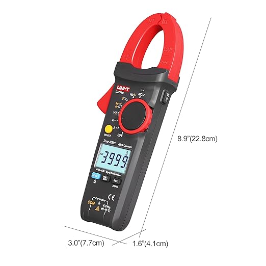UNI-T Clamp Meter UT213C AC DC Amp Meter Clamp Multimeter Tester 400A TRMS Auto Ranging 4000 Counts HVAC Voltmeter Frequency Ohmmeter Capacitor Tester Temperature Continuity Tester Diode