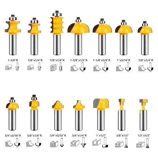 Router Bits 70 Pieces, 1/2 Inch Shank Tungsten Carbide Router Bit Set, for Professional and Beginners Carpenter