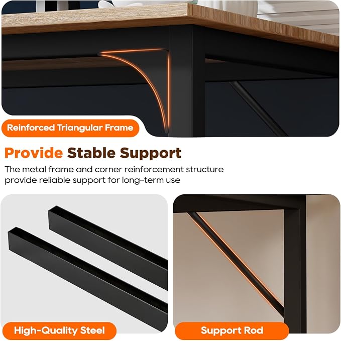 PayLessHere | 63 Inch Computer Desk | Nature | Office Desk - Image 5