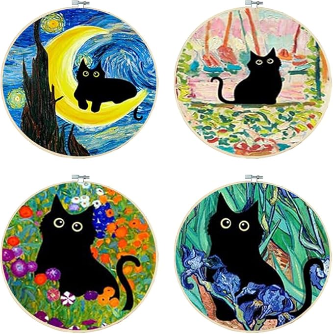 4 Pack Stamped Cross Stitch Kits by DIYHomeDecor