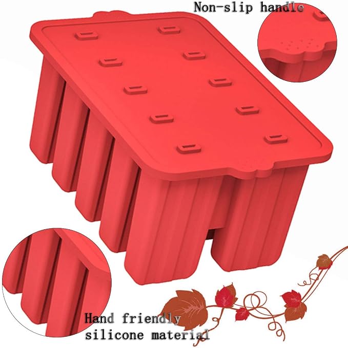 Silicone Popsicles Molds, 10 Cavity Homemade Popsicle Molds DIY Ice Pop Molds - Image 5