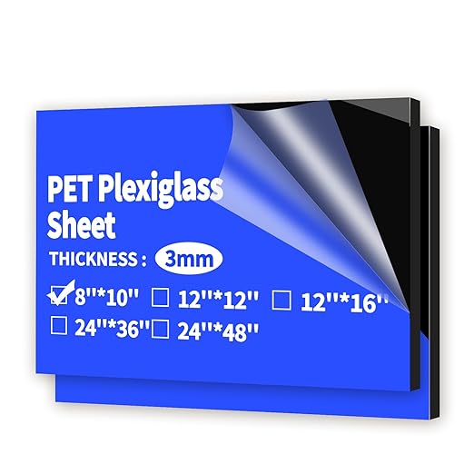 Art3d 1/8" Thick Plexiglass Sheets in Black by Art3d