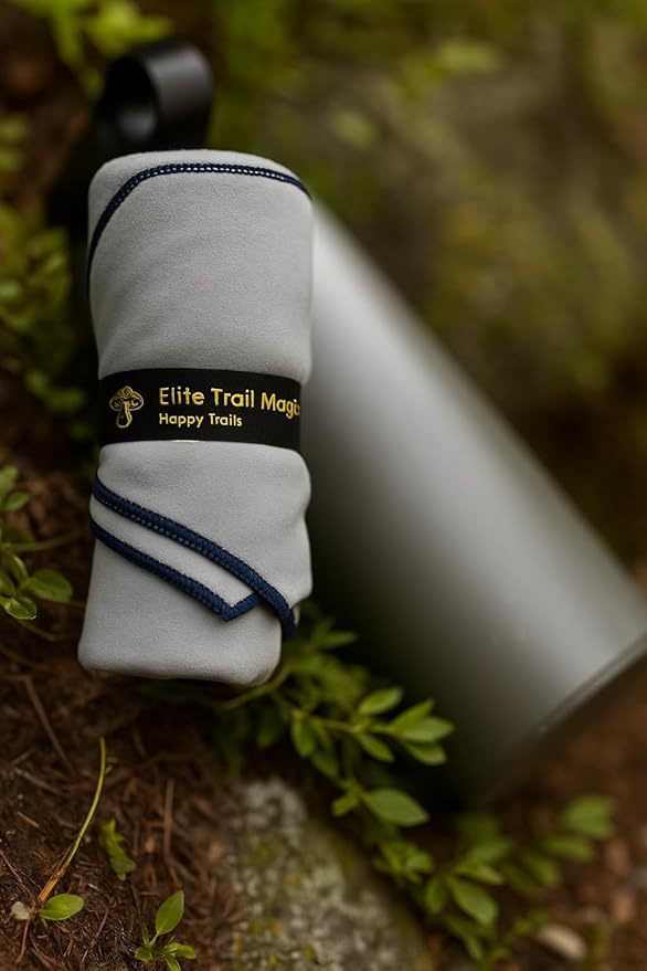 Backpacking Ultralight Quick Dry Microfiber Soft Fast Drying Hand and Face Towel Wash Cloth Camping Yoga Hiking Active Lifestyle Small (Gray, Medium)