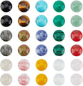 SUPERFINDINGS 30PCS Gemstone Cabochons 15 Styles Flat Round Cabochons by SUPERFINDINGS