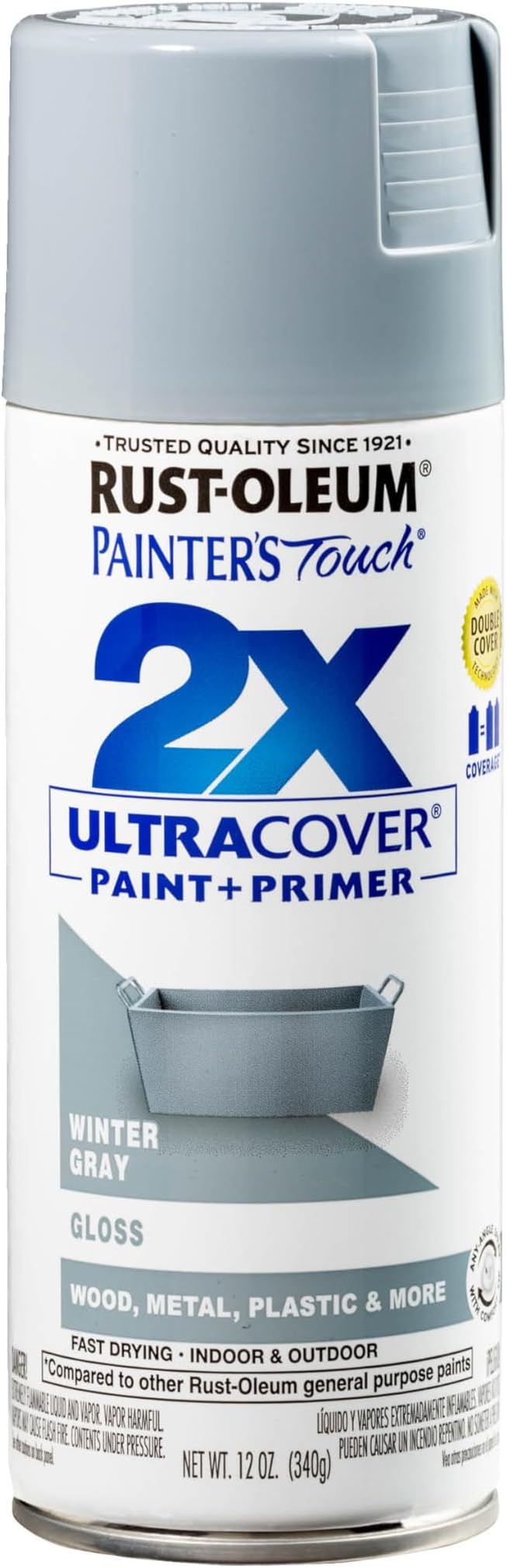 Rust-Oleum Painter's Touch 2X Ultra Cover Spray Paint, Gloss Winter Gray | by Rust-Oleum