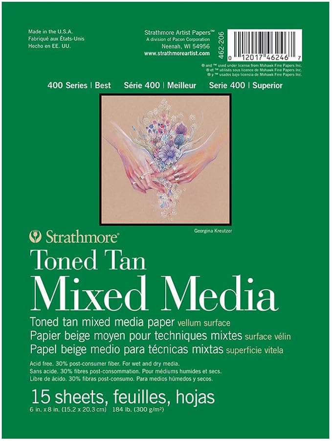 Strathmore Toned Mixed Media Paper Toned Tan 6"X8"-15 Sheets -62462206 by StrathmorePaper