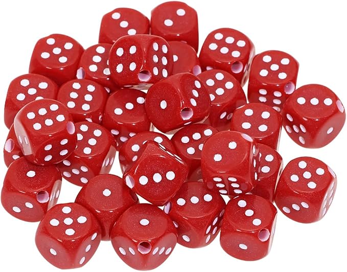 Tupalizy 10mm Acrylic Dice Beads Small 6 Sided Dice Charms by Tupalizy