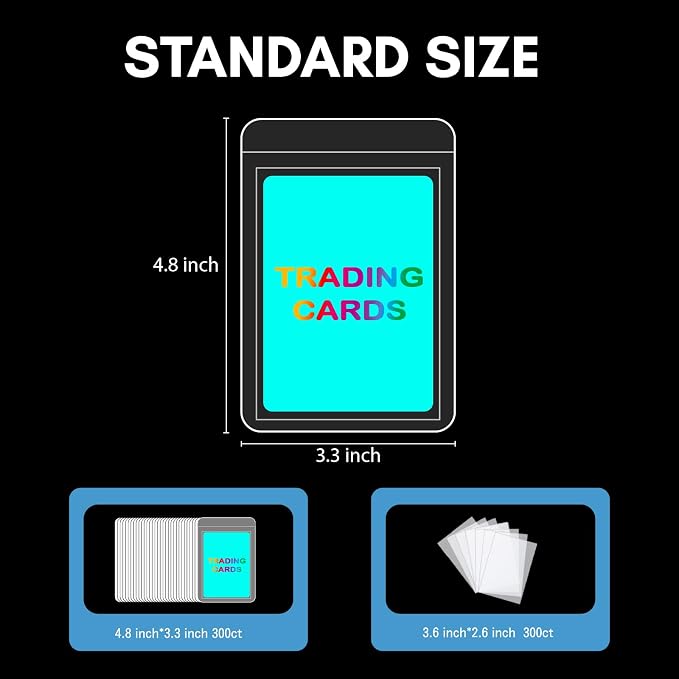 Prilino Semi Rigid Card Holders & Sleeves, Collectible Protectors, 300 Pack | - Image 2