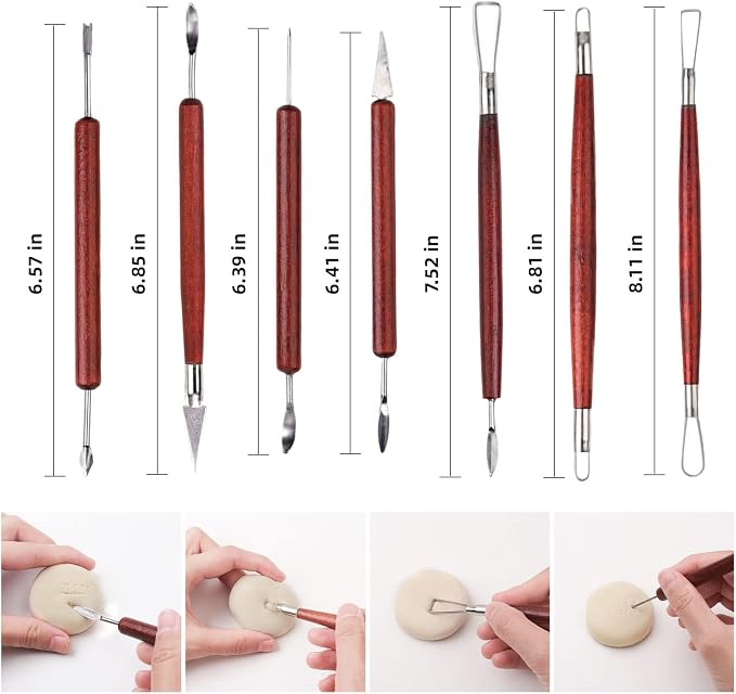 Blisstime 18PCS Clay Sculpting Tools, Basic Clay Pottery Carving Tool Kit - Image 3