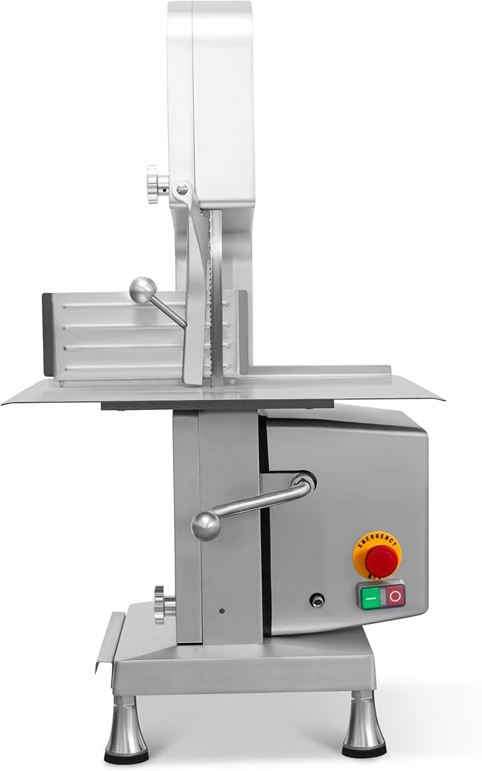 B-210S 1500W 2HP Countertop Compact Electric Bone Band Saw – [ ETL & NSF Certified ] Commercial Meat Cutter, 6" Adjustable Cutting Thickness, Stainless Steel Blade, Safety Shut-Off & Emergency Stop