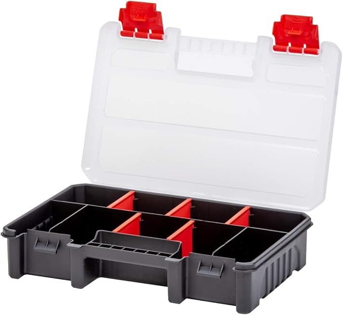 7-Pack Organizer Set – Multi-Size Storage Boxes with Removable Dividers – Hardware, Screw, Craft, and Small Parts Case System for Garage, Workshop, or On-the-Go Kits