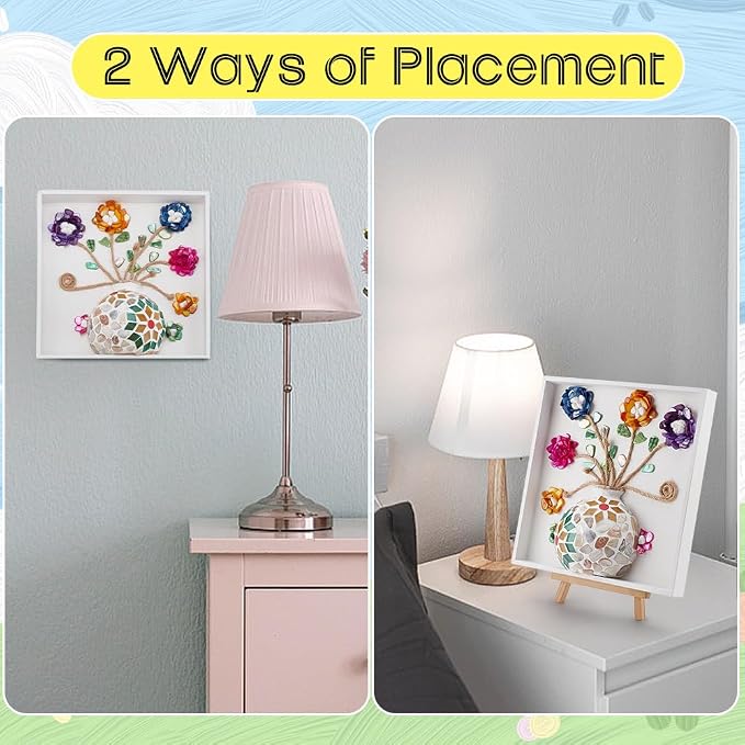 WEBEEDY DIY Mosaic Painting Kit Flower Vase Pattern Mosaic Arts and Craft Kits - Image 4