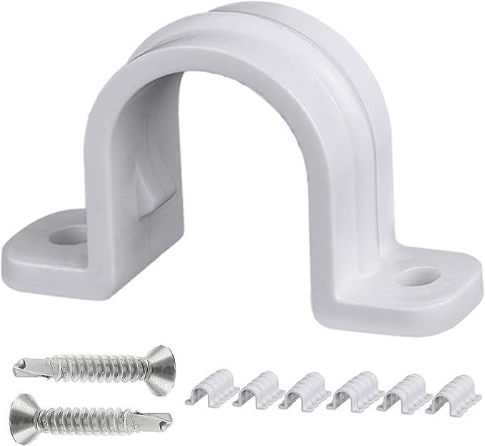 30 Pcs Conduit Pipe Strap Clamps,Plastic Pipe Clamps SCH 1 inch(32 MM), Two Hole Plastic Pipe Clip Non-Metallic Conduit Pipe Conduit Clamps Pipe clamp PVC Conduit Clips