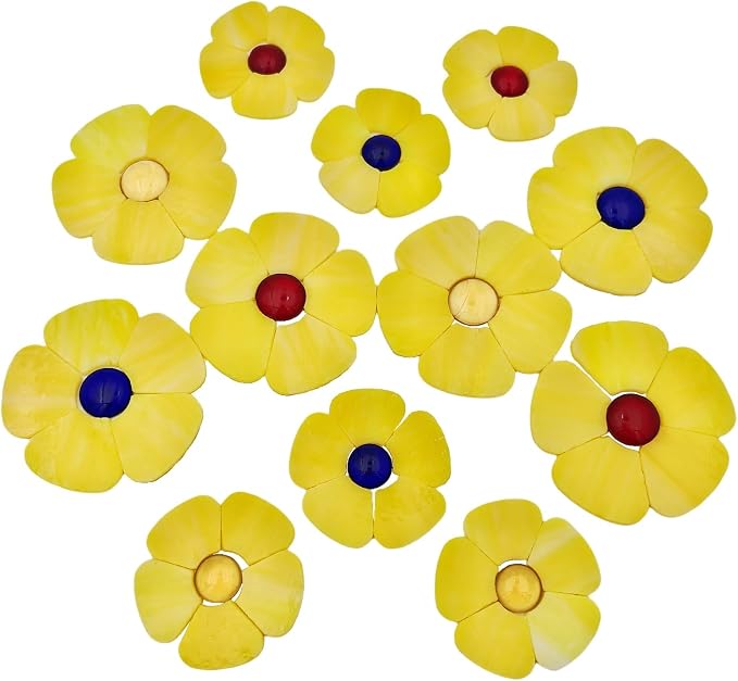 Esweny 12 Flower Stained Glass Mosaic Tiles by Esweny