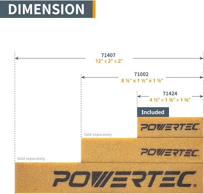 POWERTEC 71424V Abrasive Cleaning Stick for Sanding Belts & Discs 4-1/2" 2PK | Natural Rubber Eraser - Woodworking Shop Tools for Sanding Perfection