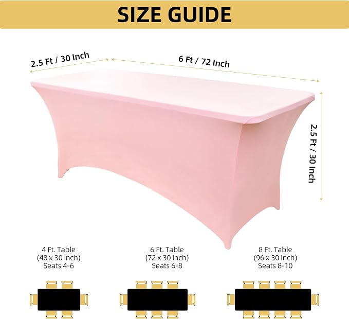 2-Pack 6ft Spandex Table Covers - Image 4