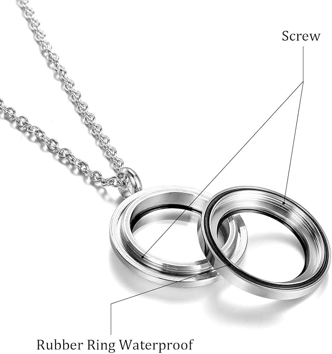 EVERLEAD Locket Necklace, DIY Floating Round Locket Pendant, Living Floating - Image 2