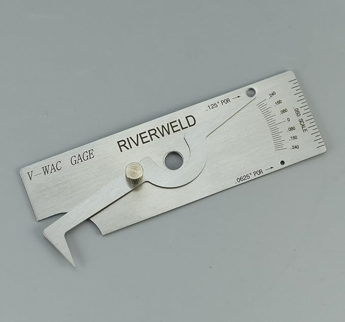 RIVERWELD V-WAC Single Weld Gauge Pit Depth Weld Gage Welding Inspection Thread Gauges Undercuts/Pits to 0.24 Inch by 0.02 Inch Increments