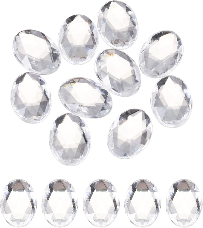 MECCANIXITY 10Pcs Acrylic Oval Gems 30x40 mm Flat Back Artificial Rhinestones by MECCANIXITY