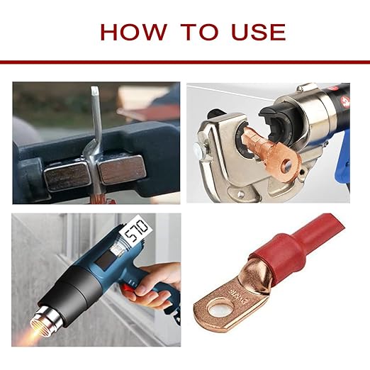 25pcs 4 AWG 5/16" Stud Copper Ring Terminals Battery Cable Ends Wire Lugs 4 Gauge Battery Cable Lugs Heavy Duty Cable Lugs Bare Copper Eyelets Tubular Ring Terminal Connectors