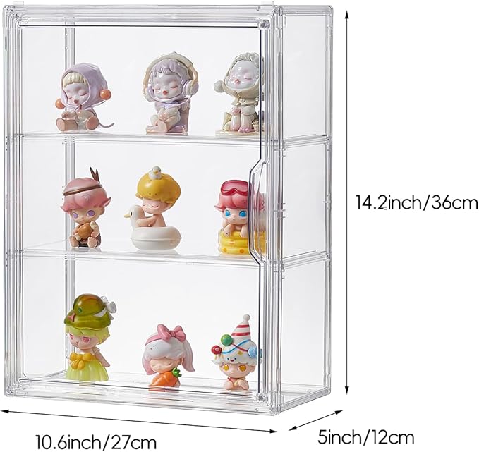 3 Tiers Clear Acrylic Display Case, Plastic Storage Bins - Image 2
