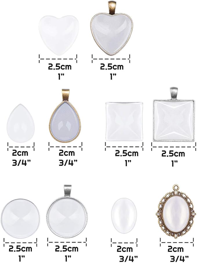 Anezus 60Pcs Pendant Trays, Bezel Pendant Trays Blanks - Image 4