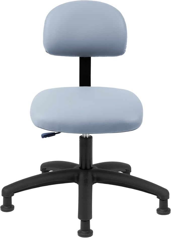 Chair Master FSS Series Square seat Medium (19"-27") seat Height Chair. Vinyl-for Office, Garage, Desk, Shop, Computer, Doctor, Medical, Easy to Clean! NO Footring (Gray, Medium, Glides)